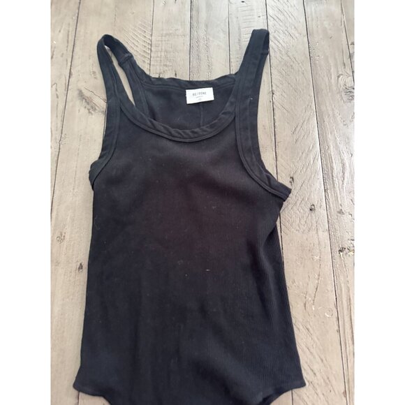 RE/DONE Ribbed Tank Bodysuit Black Size Medium - Picture 3 of 4